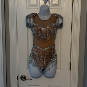 Glamour Tan Costume with Silver Beading